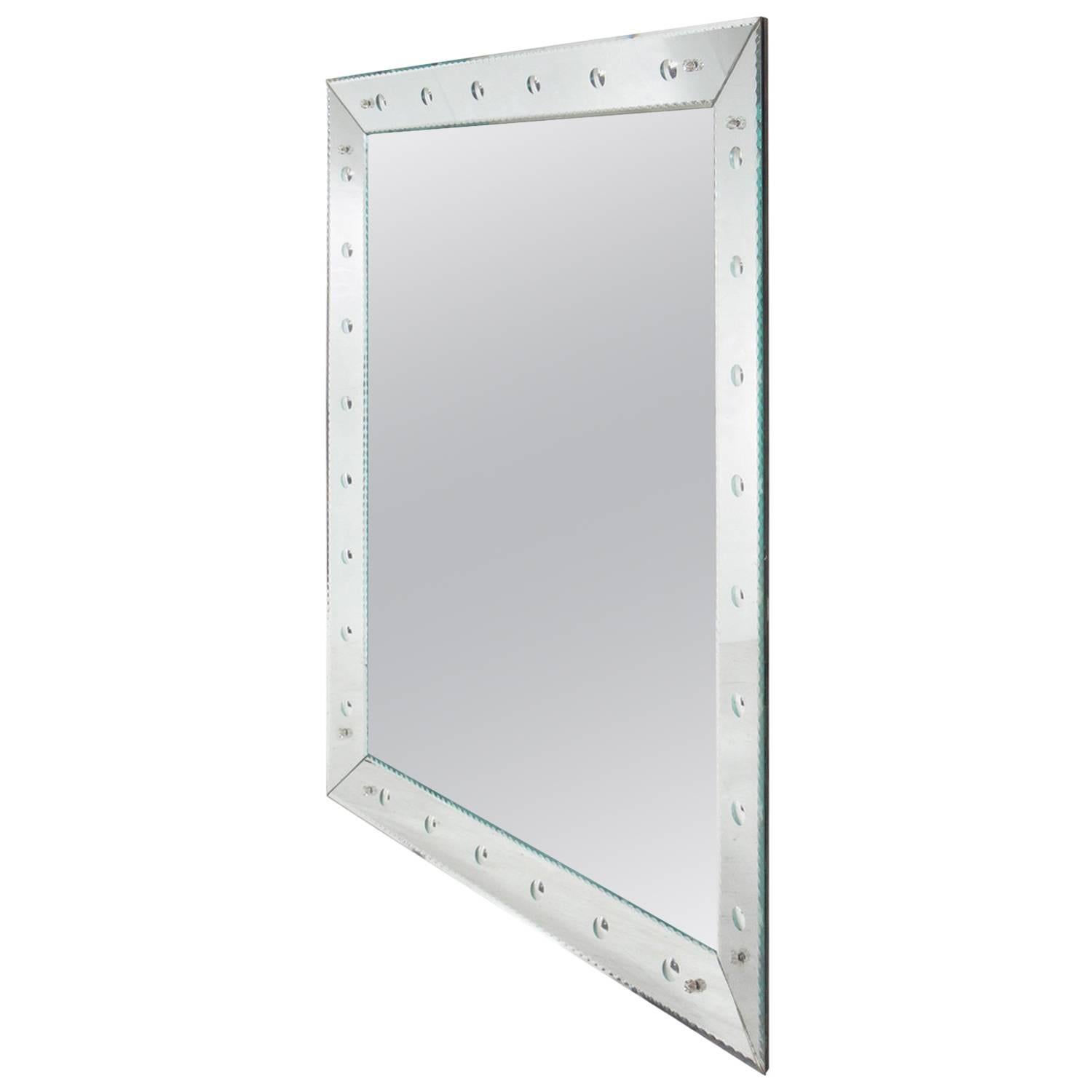 Large-scale 1950s Mirror, American, circa 1950s. It measures an impressive 60