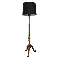 19th Century Large Guilded Wood Floor Lamp