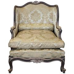 Unusual 19th Century Louis XV Style Bergère or Duchesse