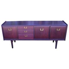 Modern Purple Dyed Sideboard / Credenza With Brass Hardware