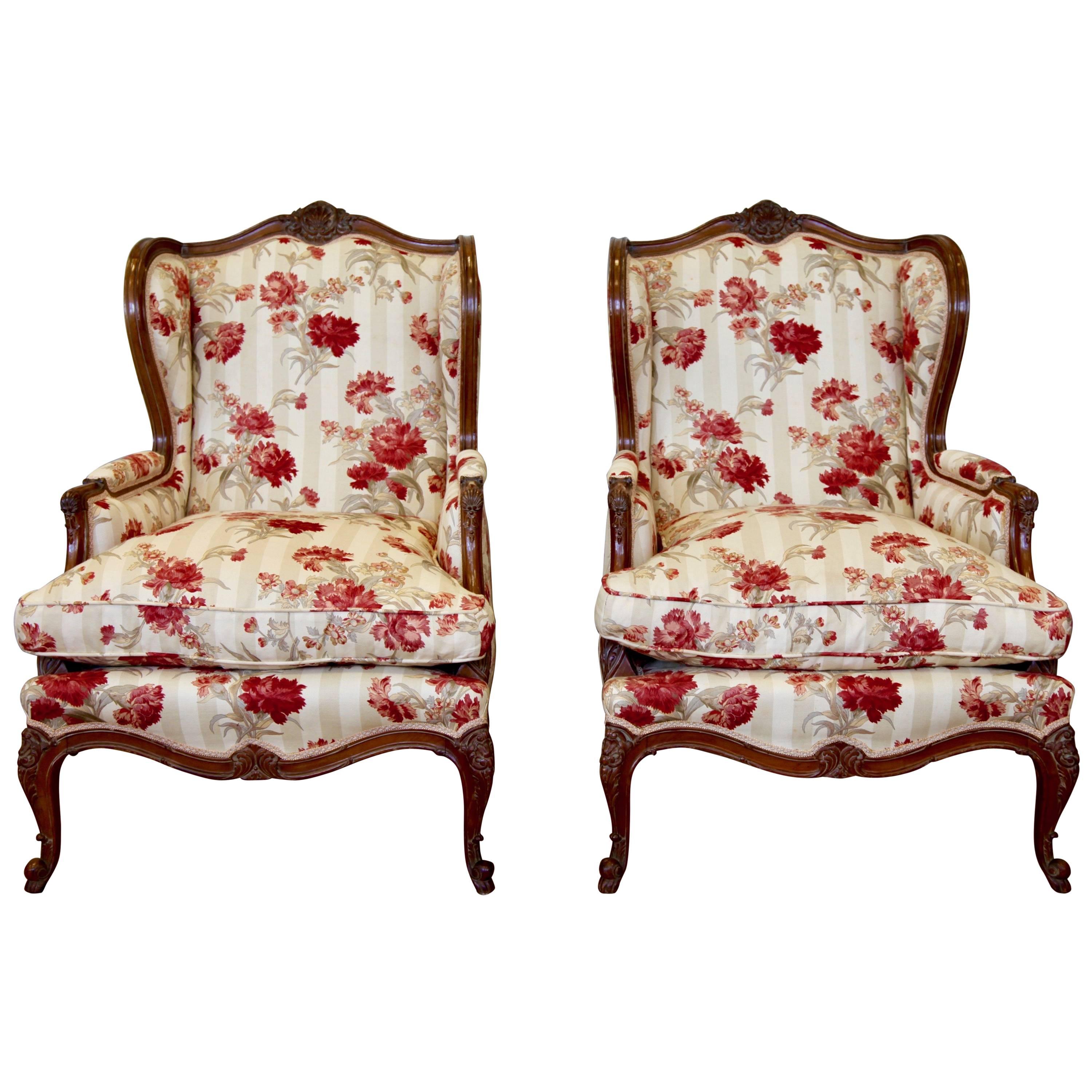 Charming Pair of Louis XV Style Bergeres