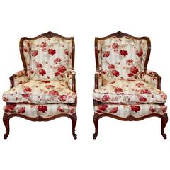 Charming Pair of Louis XV Style Bergeres Charming Pair of Louis XV Style Bergeres