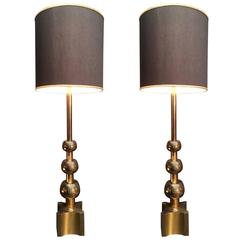 Glamorous Pair of Table Lamps Attributed to Tommy Parzinger