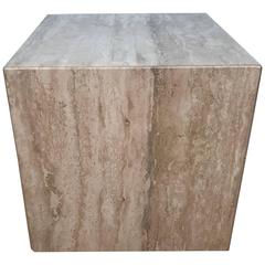 Travertine 16" Cube Side Table