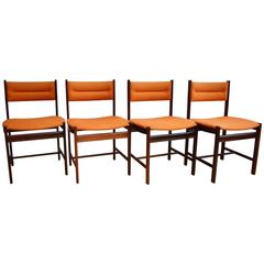 Mid-Century Danish Set of Four Dining Chairs in Rio Rosewood by Dyrlund, 1970s