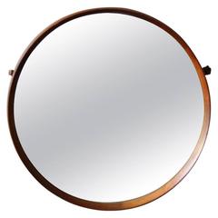 Vintage Danish Round Rosewood Mirror