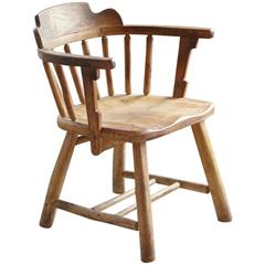 Antique Oak Barrel Chair 5