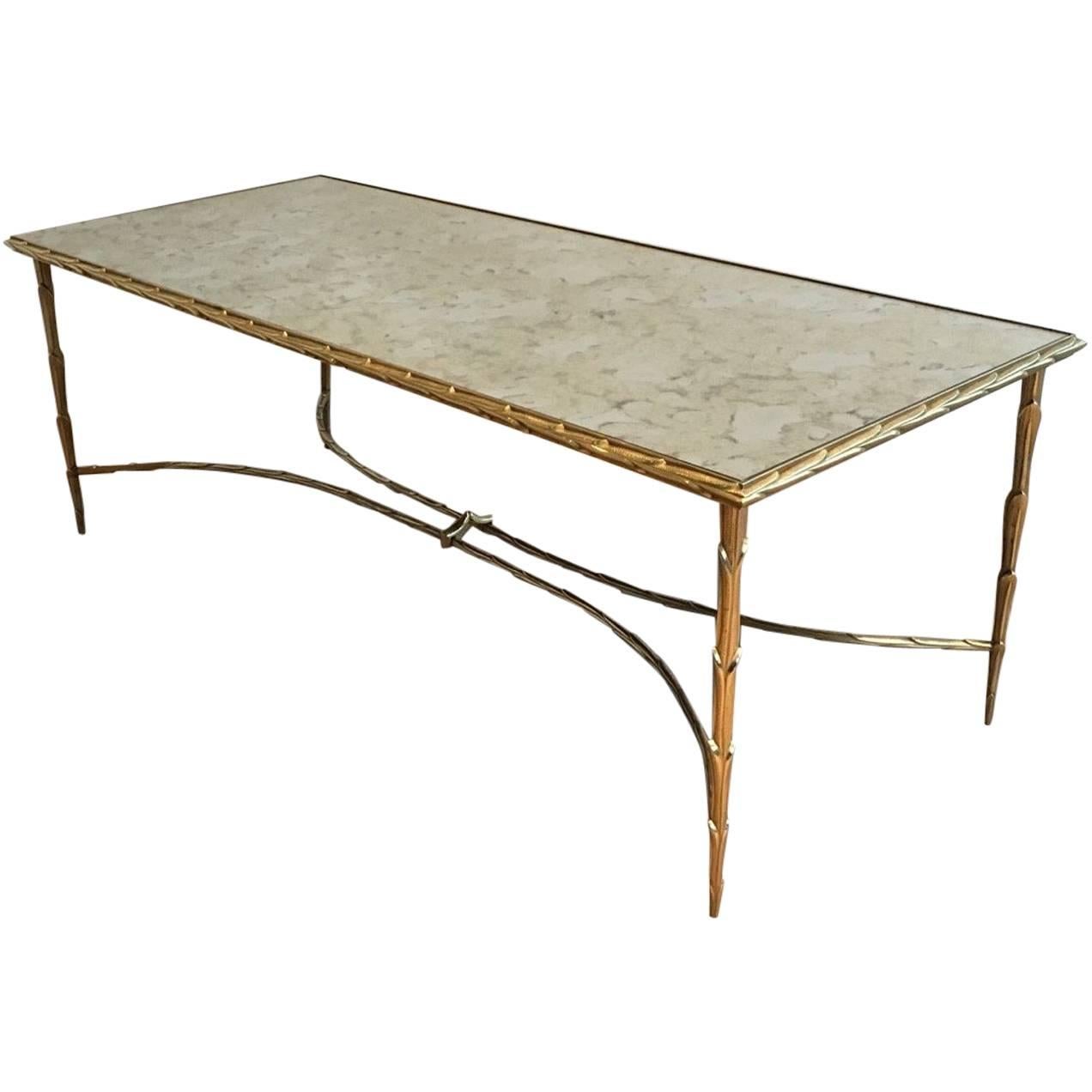 1940s French Bronze Coffee Table by Maison Bagués