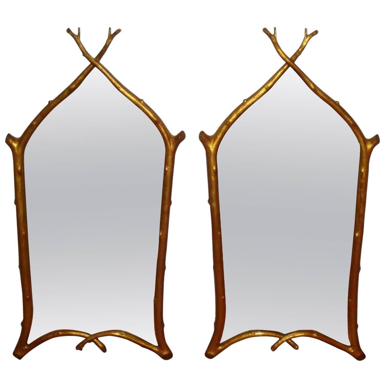 Pair of Carvers Guild Twig Mirrors