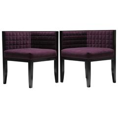 Pietro Constantini black lacquer conversation chairs.