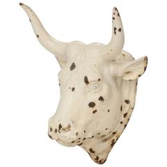 Antique Cow Head Iron Cast, France, 19th Century