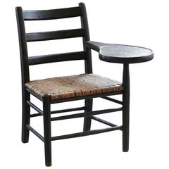 Antique Charred or Burnt Oak Tablet Armchair 12