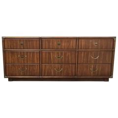 Campaign Style Nine-Drawer Dresser by Drexel