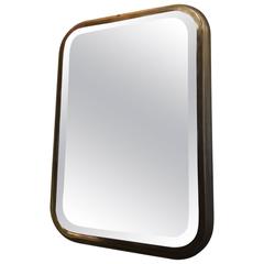 Beveled Mirror with Brass Frame