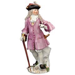 Antique Meissen Porcelain Figure of the Squire of Alsatia, circa 1754