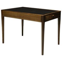Helge Vestergaard Jensen Side Table with Drawer, Brazilian Rosewood and Leather