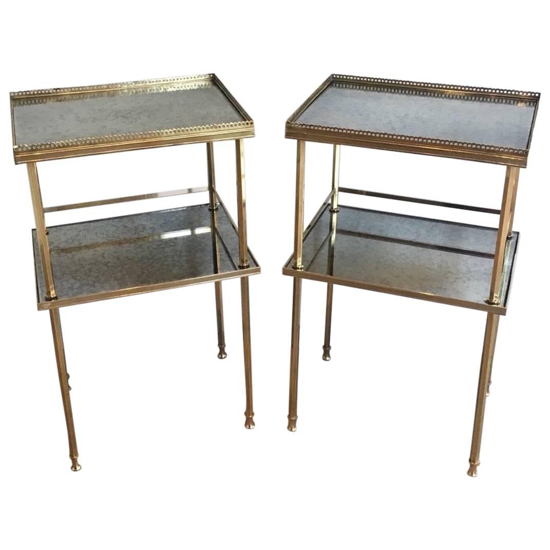 Pair of 1940s French Brass Side Tables