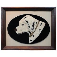 Vintage Folk Art Dog Yarn Portrait