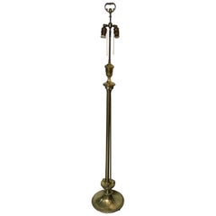 Signed Vintage Brass and Bronze English Floor Lamp