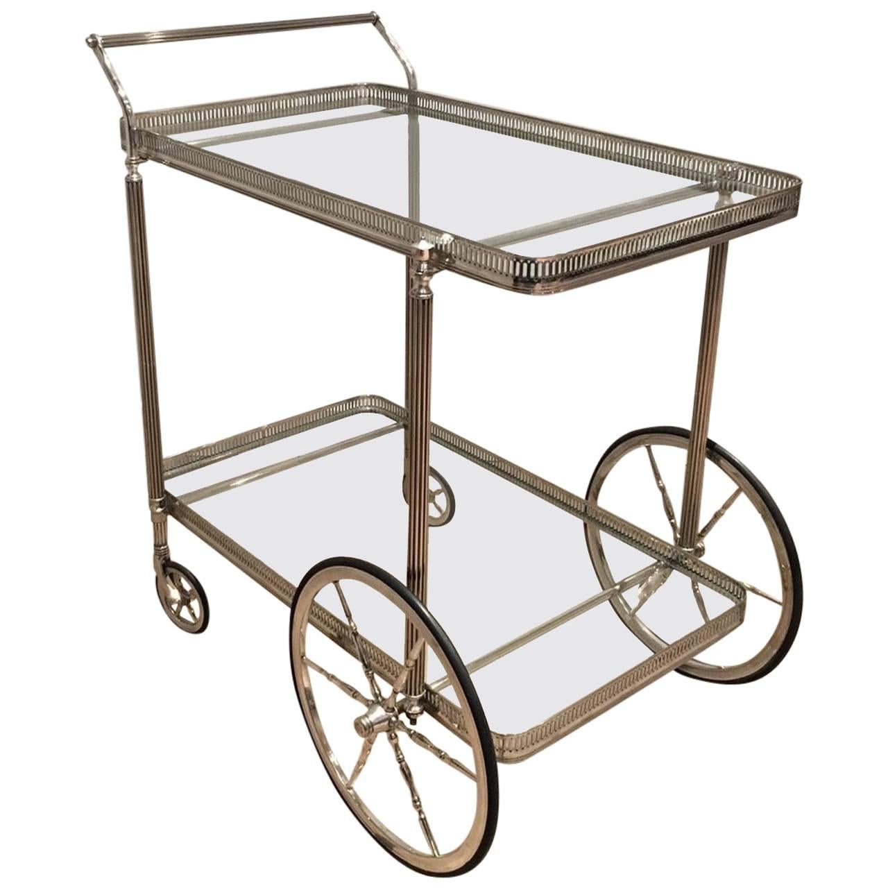 1940s French Silver Bar Cart