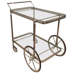 1940s French Silver Bar Cart