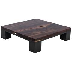 Kong Coffee Table by Uhuru Design, Claro Walnut, Hand Blackened Steel 1