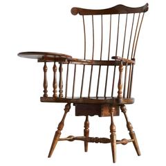 Antique Comb-Back Writing Arm Windsor Chair 1