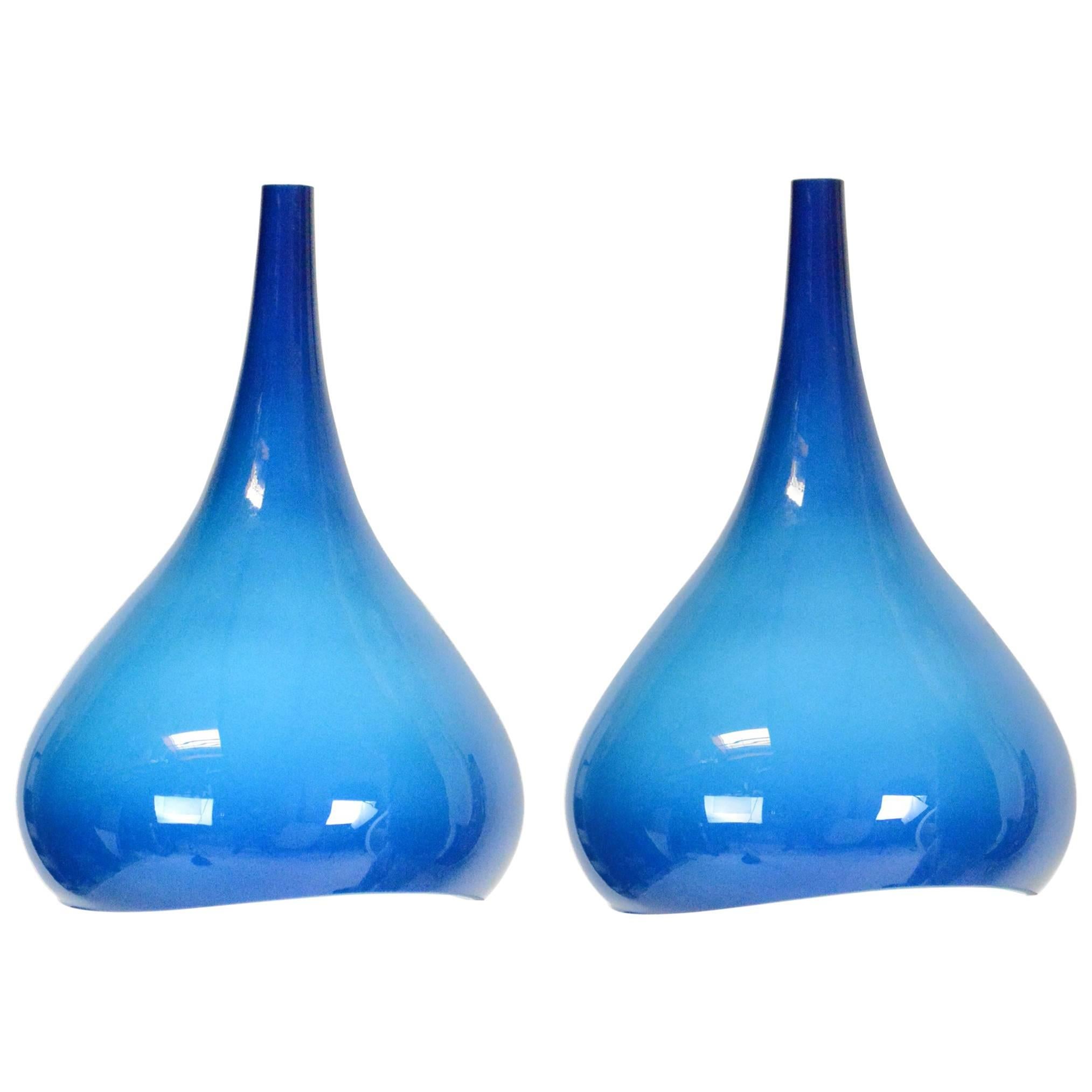 Pair of Italian Cased Glass Pendants