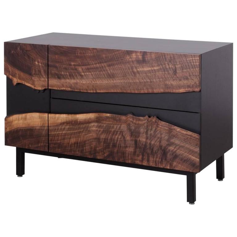 Summit Media by Uhuru Design, Claro Walnut Slab and Black Steel