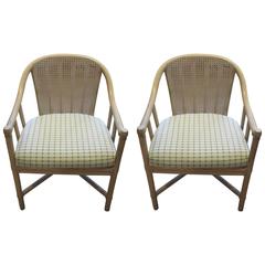 Pair of Mid-Century McGuire Cane and Bamboo Armchairs