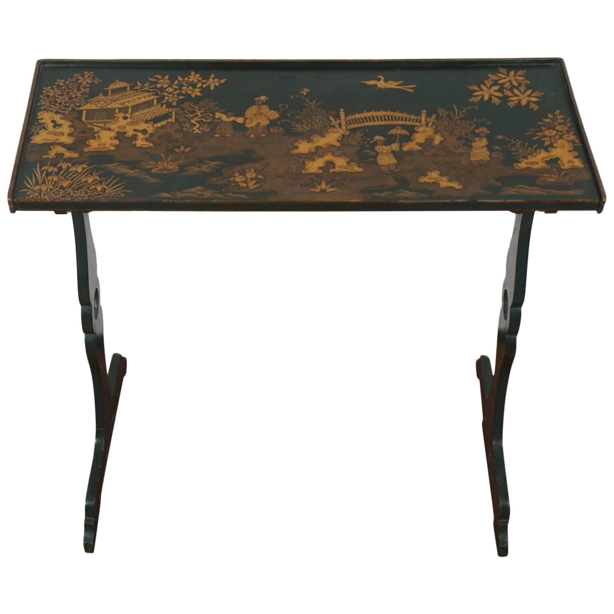 Edwardian Small Green Japanned Side Table