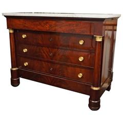 Period French Empire Commode with Gilded Bronze Hardware and Mounts