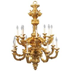 Important Late 19th Century Gilt Bronze Sixteen-Light Chandelier 2
