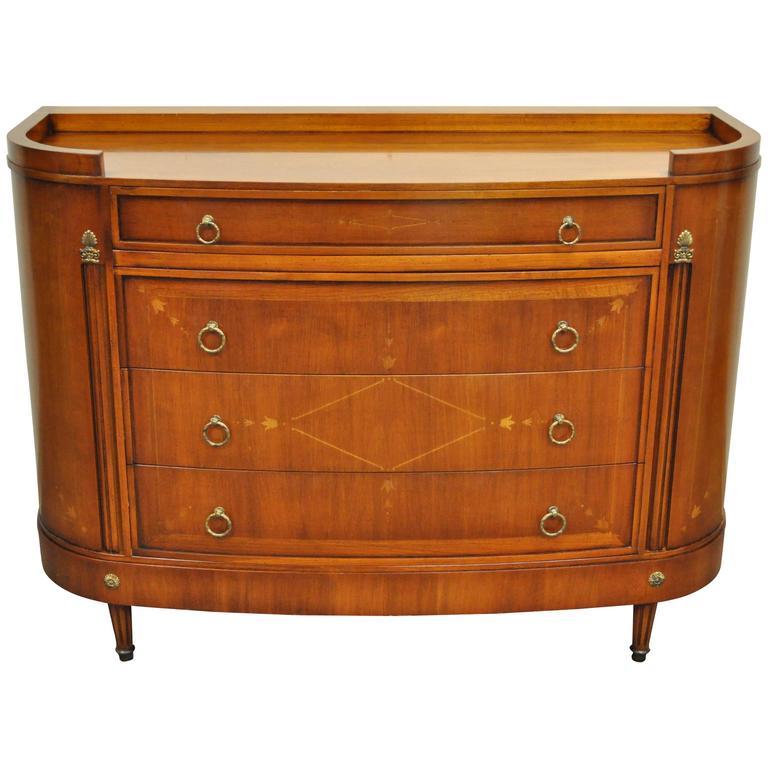 French Louis XVI Style Cherrywood Italian Demilune Sideboard by ... French Louis XVI Style Cherrywood Italian Demilune Sideboard by ...