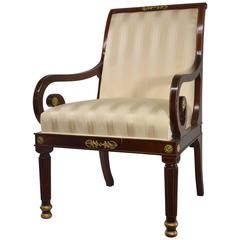 Neoclassic Style Scroll Arm Lounge Chair by Kindel, Neoclassic Collection