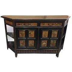 English Aesthetic Movement Painted Ebonized Side Cabinet, 19th Century