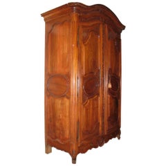 French Louis XV Carved Walnut Armoire, 18th Century