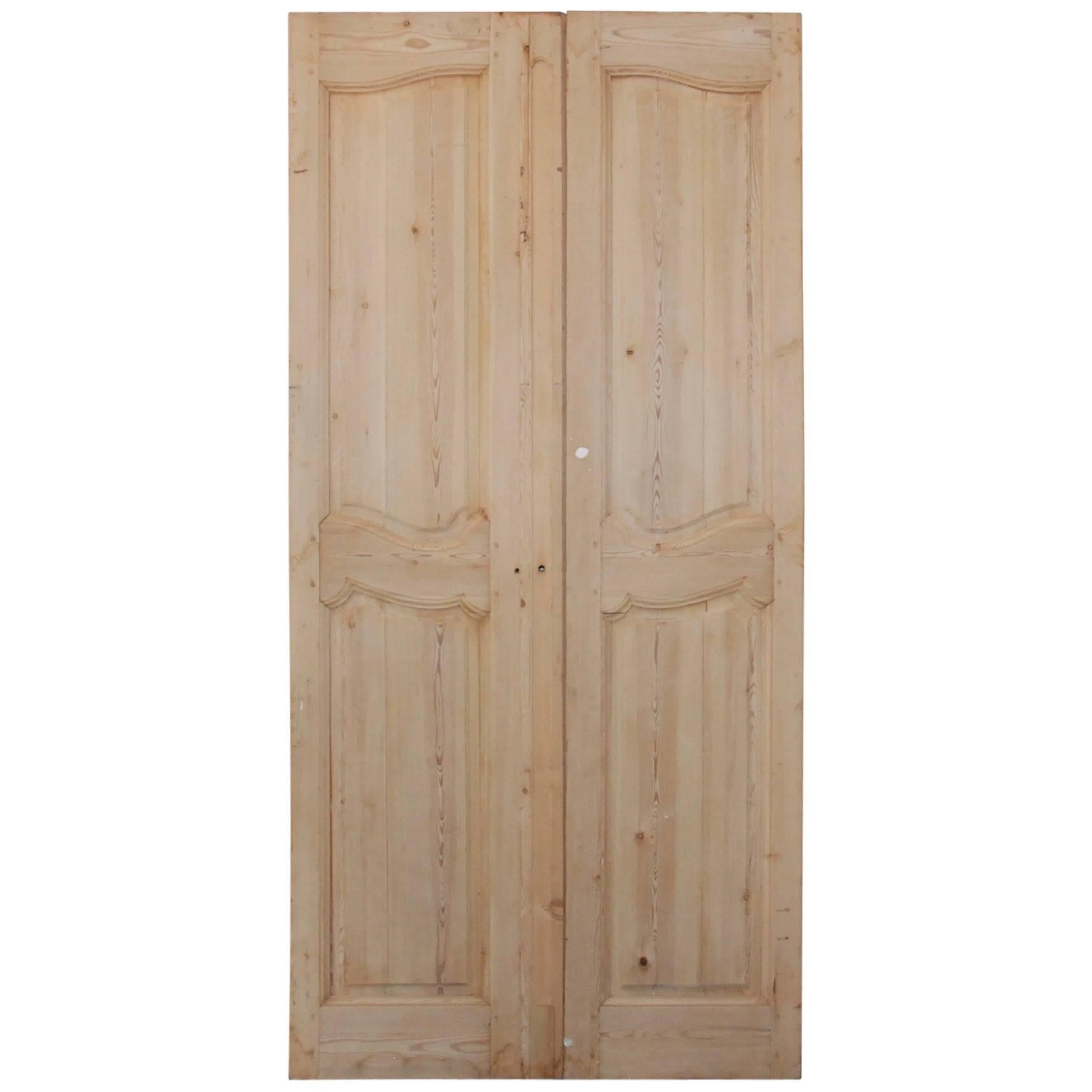 Pair of 19th Century French Pine Doors For Sale