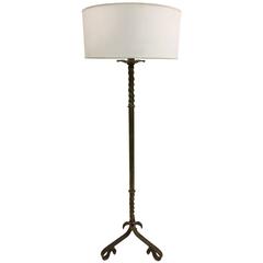 Elegant French, 1940 Gilt Wrought Iron Floor Lamp 8