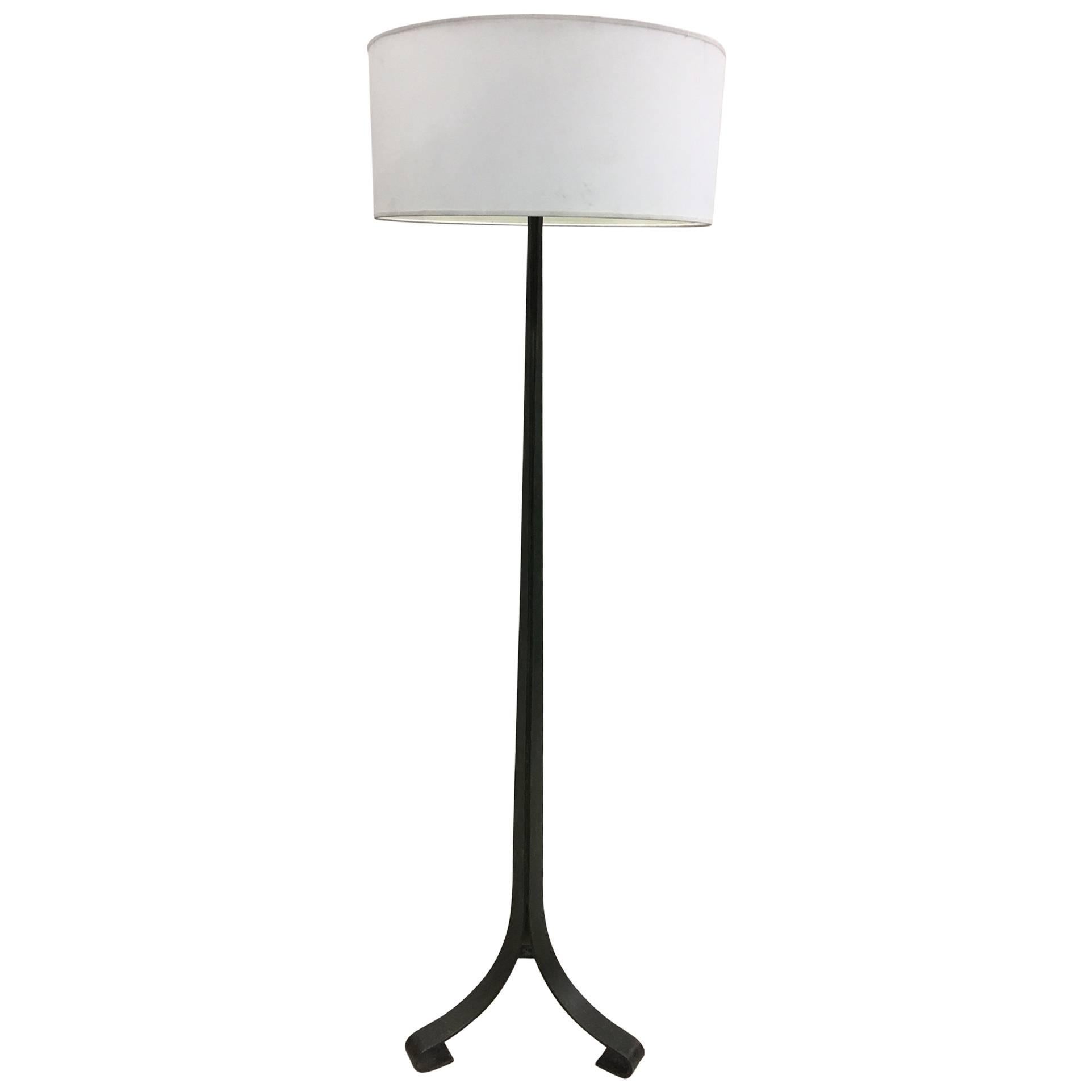 French Mid-Century Floor Lamp in Bronzed Iron by Maison Ramsay, 1940