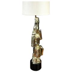 Maurizio Tempestini for Laurel Tall Brutalist Metal Table Lamp