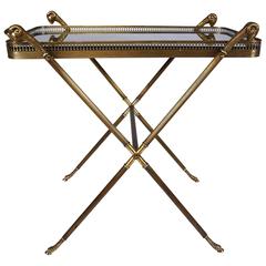 Hollywood Regency Style Brass Tray Table 4