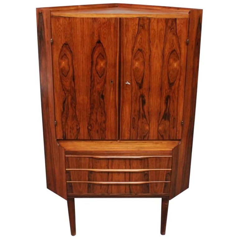 Corner Cabinet In Rosewood Of Danish Design 1960s For Sale At 1stdibs