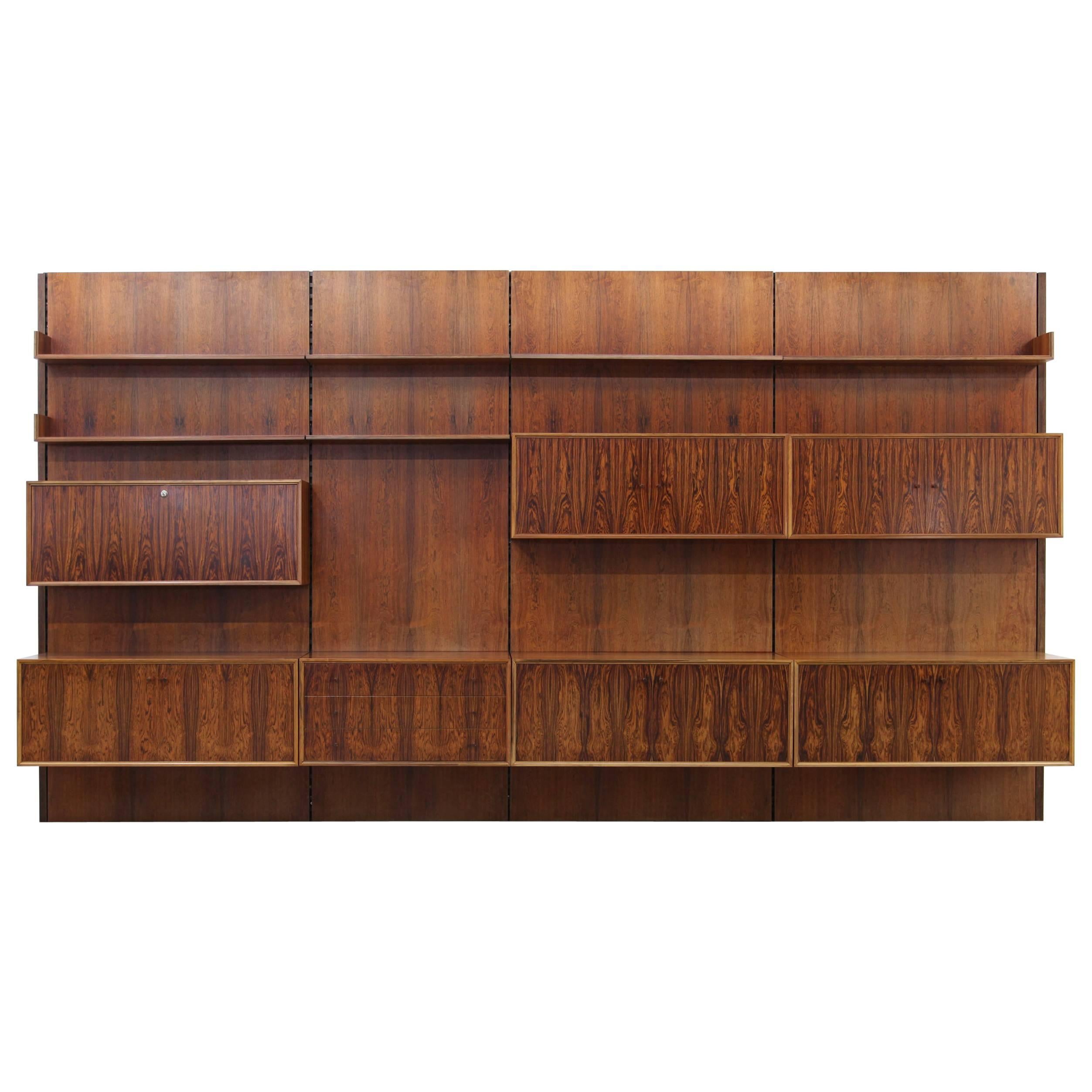 Rosewood Wall Unit from the 1960s, Germany For Sale