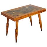Rare table basse ou table d'appoint canadienne Juniper & Rock au design vintage avec nom du fabricant