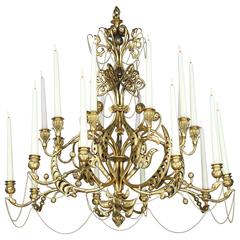 Gilt Bronze Chandelier by Geoffroy-Dechaume