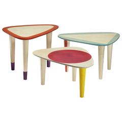 Set of Three Coffee Tables in Hand Tinted Birch Philippe Cramer Set of Three Coffee Tables in Hand Tinted Birch Philippe Cramer