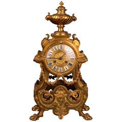 19th Century Historism Antique Chimney Clock Pendule 6