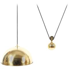 Adjustable Refurbished Brass Counterweight Pendant Lamp by Florian Schulz 7