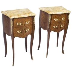 Antique Pair of French Marquetry Tulipwood Bedside Cabinets, circa 1900 11